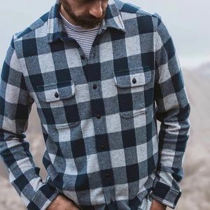 Faherty Legend Sweater Shirt Arctic Buffalo Plaid - Large